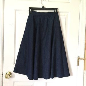 Uniqlo Long Midi Denim Circle Skirt
